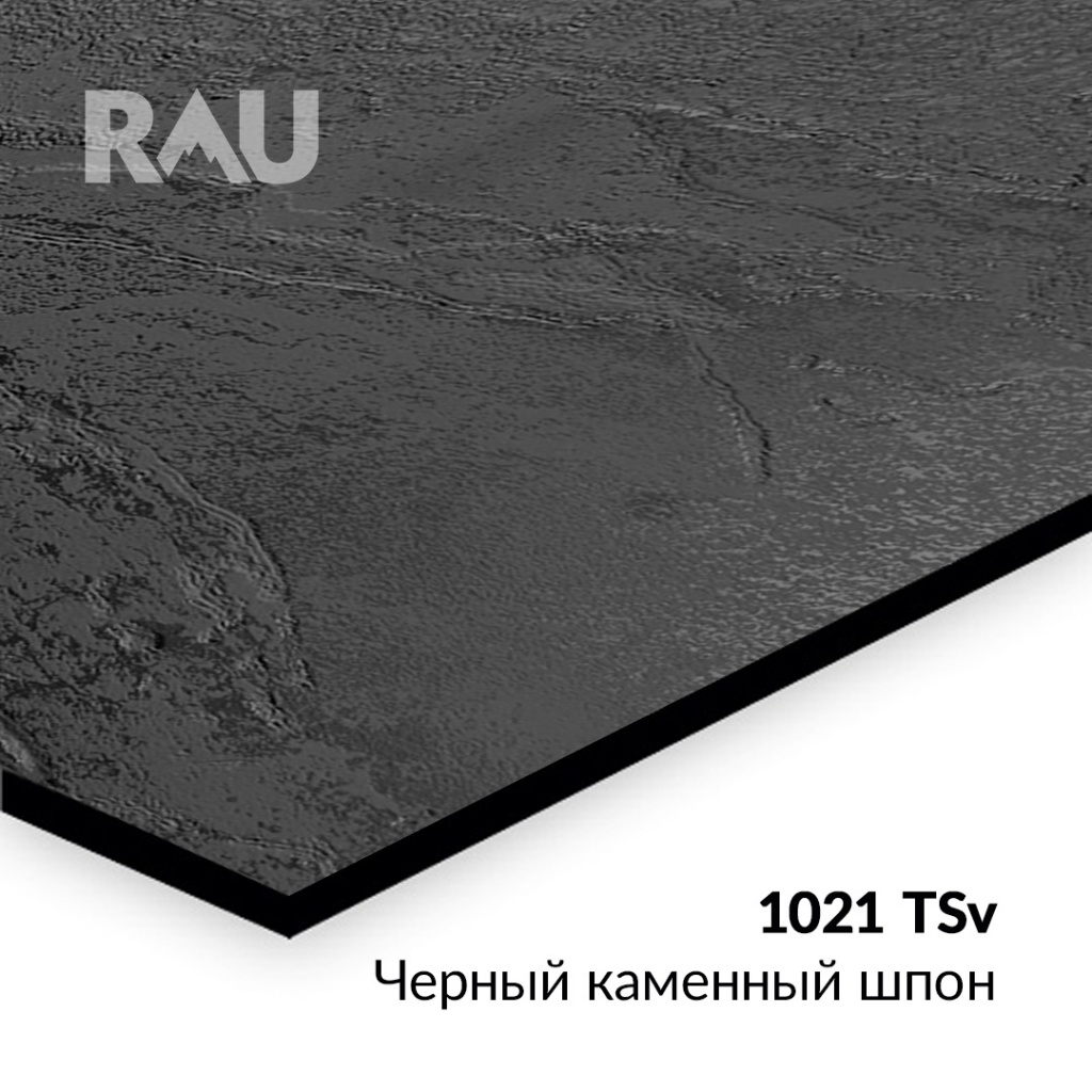 Компакт-плиты RAU 1021 TSv - Черный каменный шпон заказать в Папа Карло